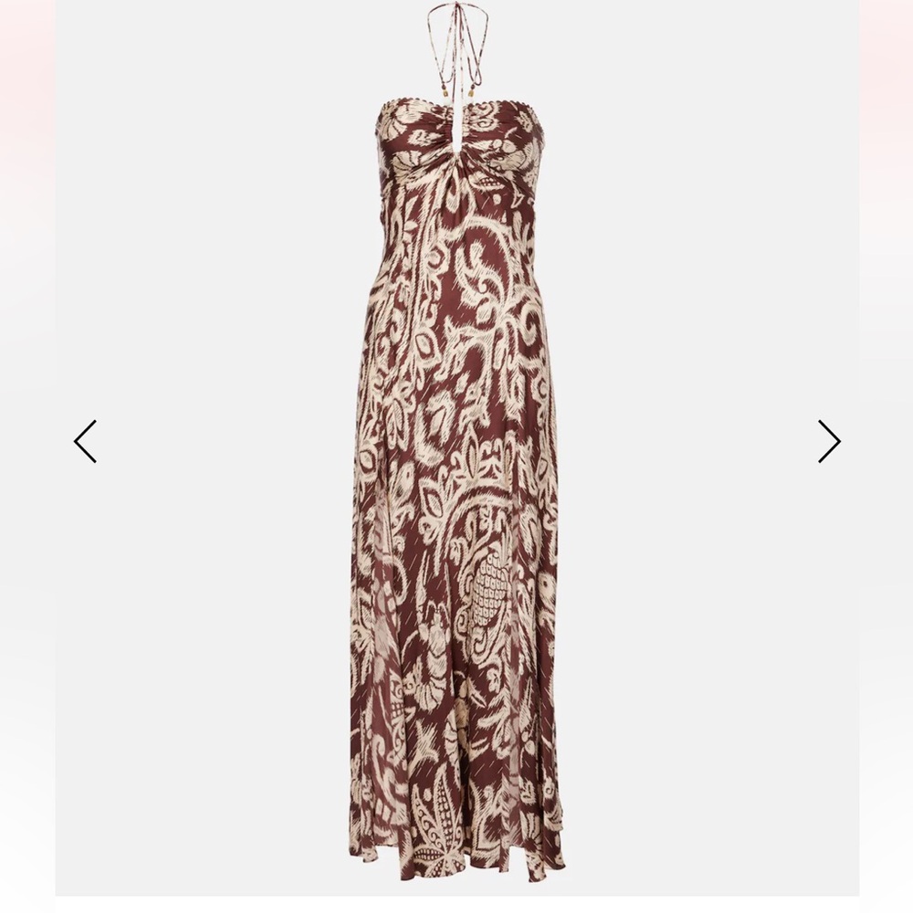 Poupette St Barth Carla beaded Halter Maxi Dress